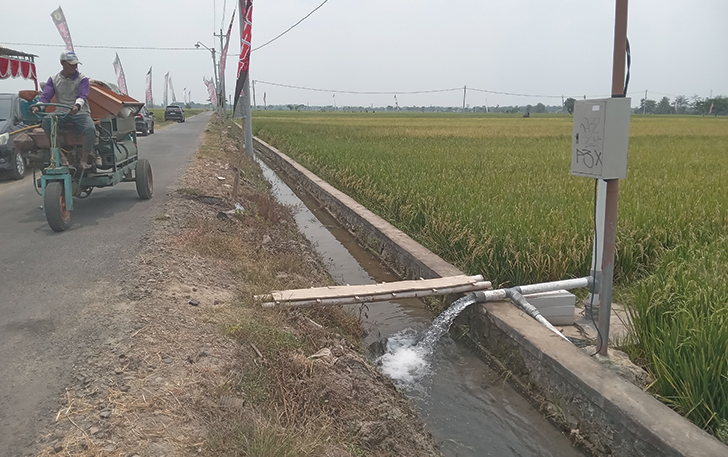 MULAI DIPAKAI: Salah satu titik sumur dalam di Desa Karangwuni, Polokarto.