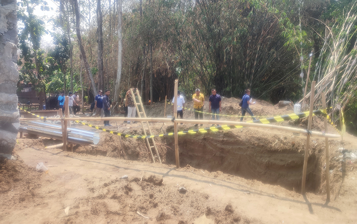 DISOAL: Lokasi pembangunan jembatan gantung penghubung Deas Wonotolo-Bumiaji, Kecamatan Gondang.