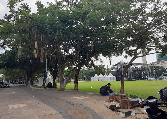 Alun-Alun Karanganyar yang akan menjadi lokasi konser Dewa 19.