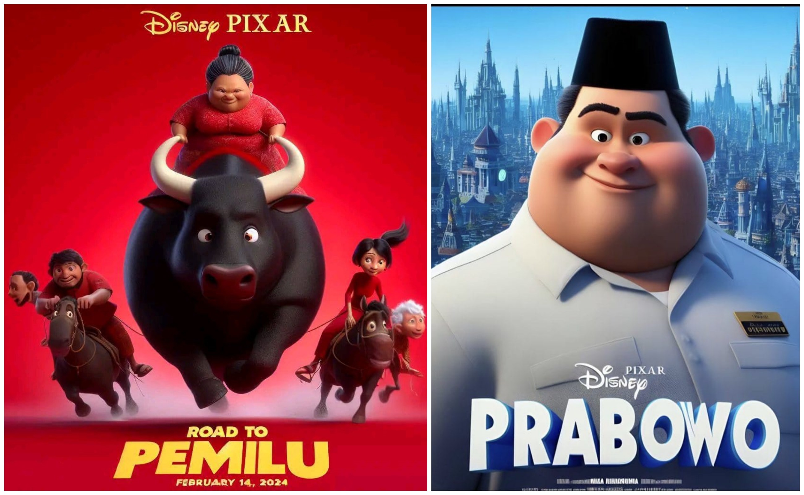 Sejumlah poster film ala Disney Pixar yang dibuat dengan bing.com/create