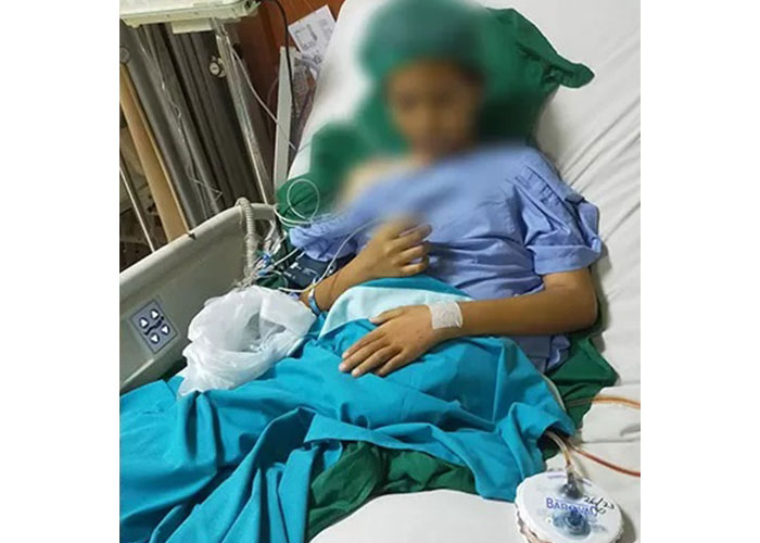 Fatir Arya Adinata, siswa SDN Jatimulya 09, Bekasi yang menjadi korban bullying hingga menyebabkan kakinya cedera dan harus diamputasi.