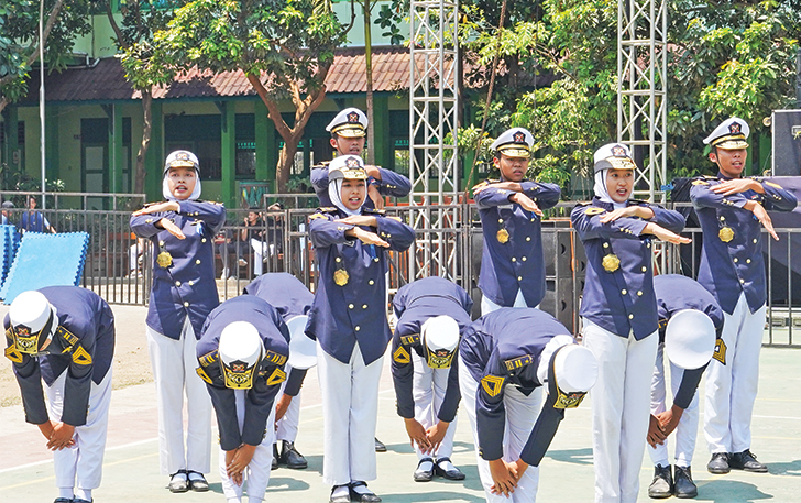 Ekstrakulikuler paskibraka SMAN 3 Boyolali tengah unjuk gigi dalam Gelar Ekstrakurikuler dan Apresiasi Prestasi 2023.