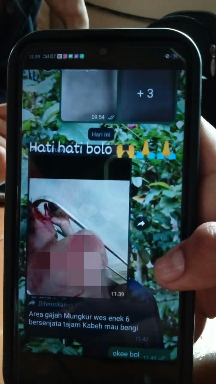 BIKIN RESAH: Pesan berantai hoaks di medsos terkait klitih di Wonogiri belakangan ini.