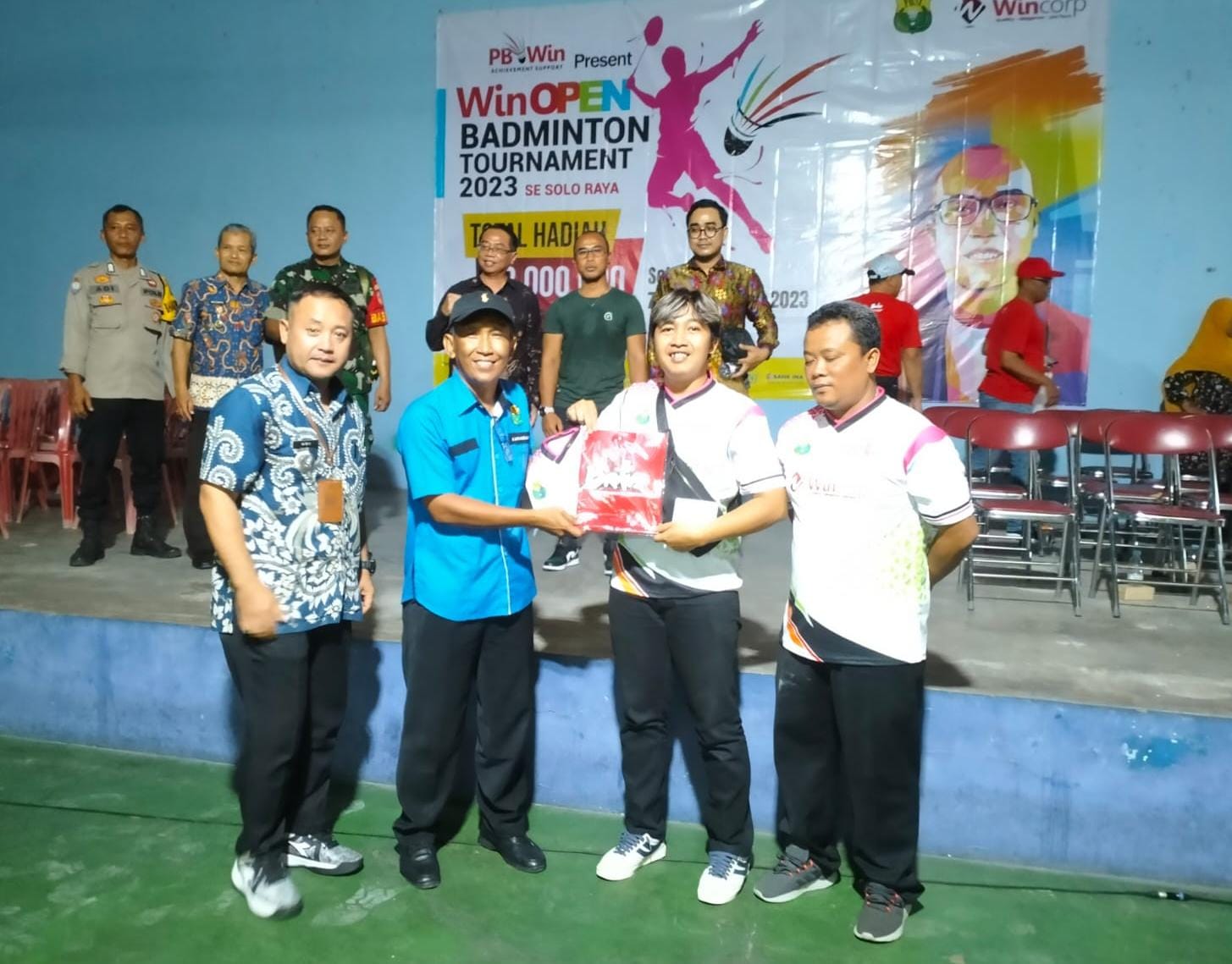Pembukaan Win Open Badminton Tournament 2023  di Gor Bolon, Colomadu, Selasa (7/11).