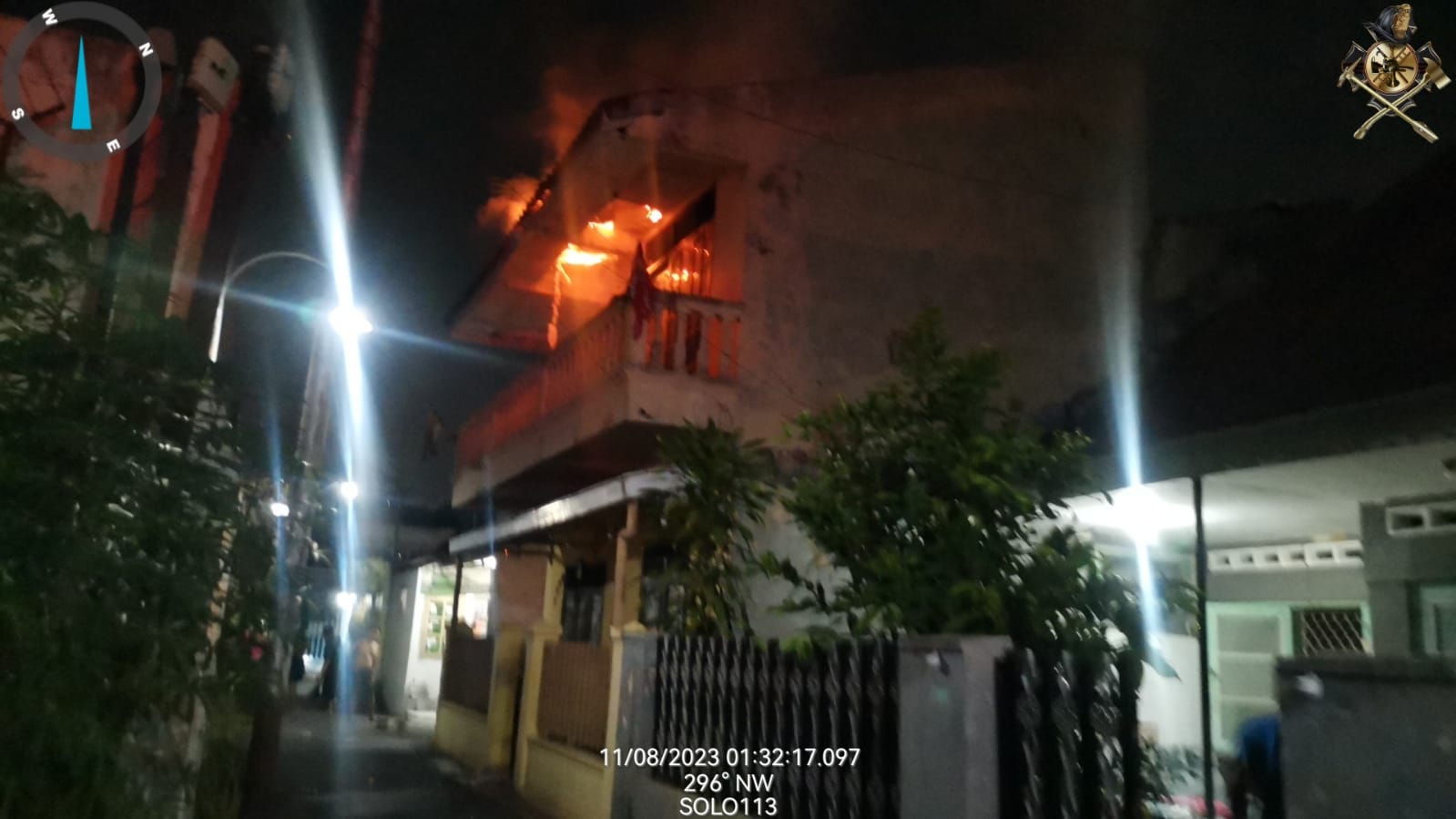 Satu rumah di Sriwedari yang terbakar pada Rabu (8/11) dini hari.