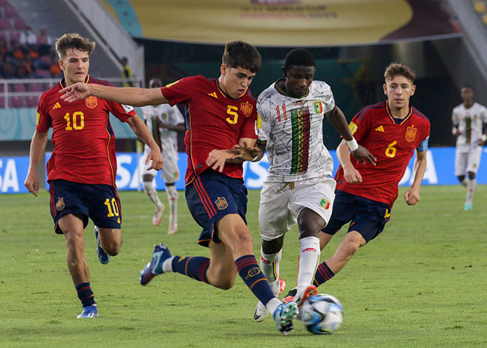 Spanyol berhasil memenangkan laga kontra Mali pada lanjutan Grup B Piala Dunia U-17 di Stadion Manahan, Solo, Senin (13/11)