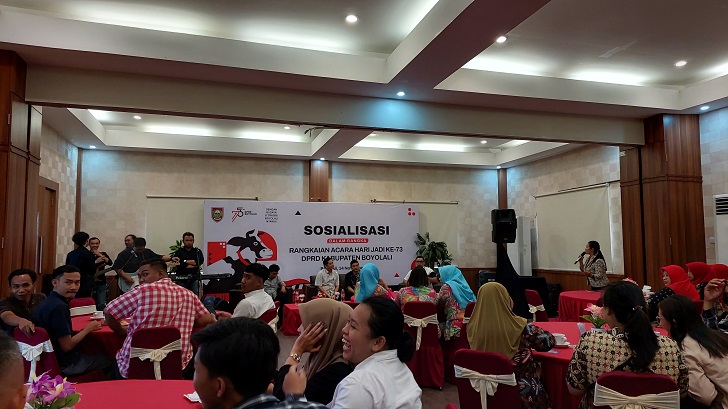 Sosialisasi rangkaian HUT DPRD Kabupaten Boyolali, Selasa (14/11/2023).
