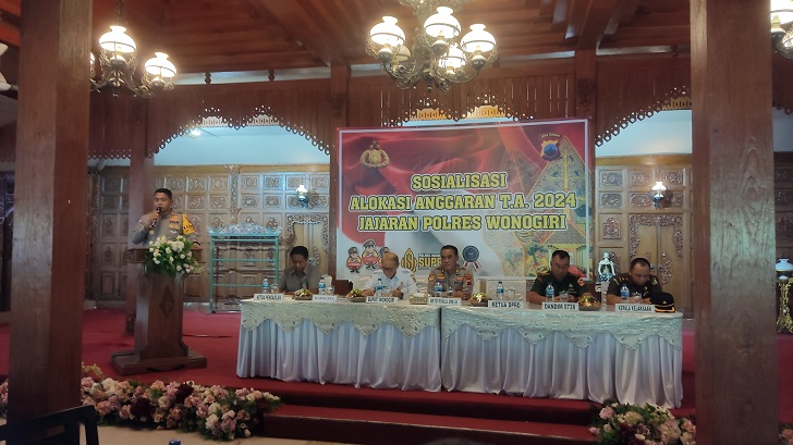 Sosialisasi alokasi anggaran 2024 Polres Wonogiri, Rabu (15/11/2023). (IWAN ADI LUHUNG/RADAR SOLO)