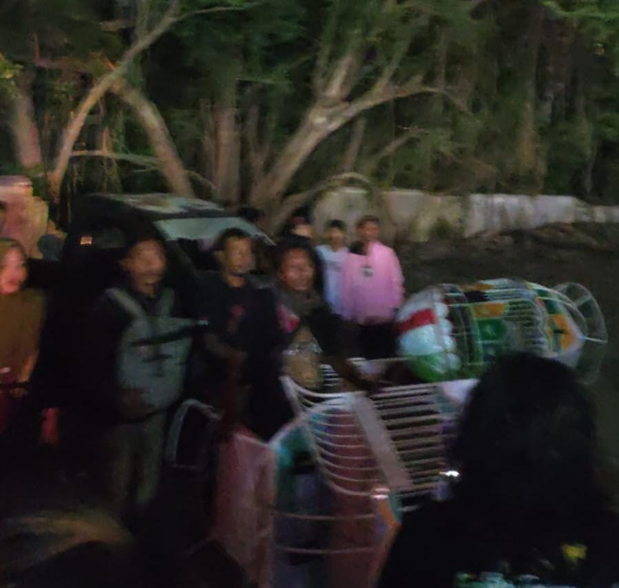 Boks wahana bianglala yang diduga terjatuh di lokasi pasar malam Colomadu, Kabupaten Karanganyar, Selasa (21/11/2023)