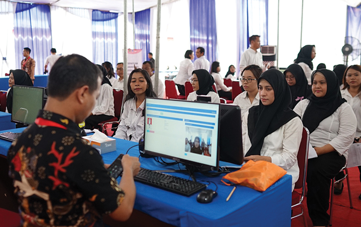 BERSAING LOLOS: Tes CAT peserta seleksi pegawai pemerintah dengan perjanjian kerja (PPPK) Pemkot Solo digelar di kampus UNS.