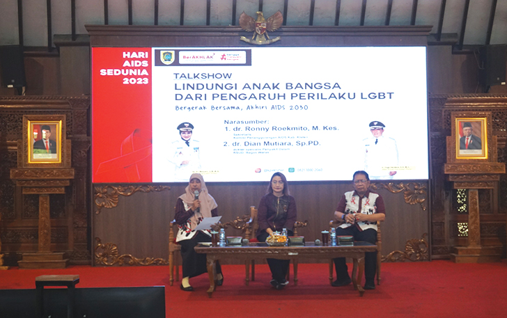 SOSIALISASI: Sarasehan terkait HIV/AIDS yang diselenggarakan di Pendapa Pemkab Klaten, Jumat (24/11).