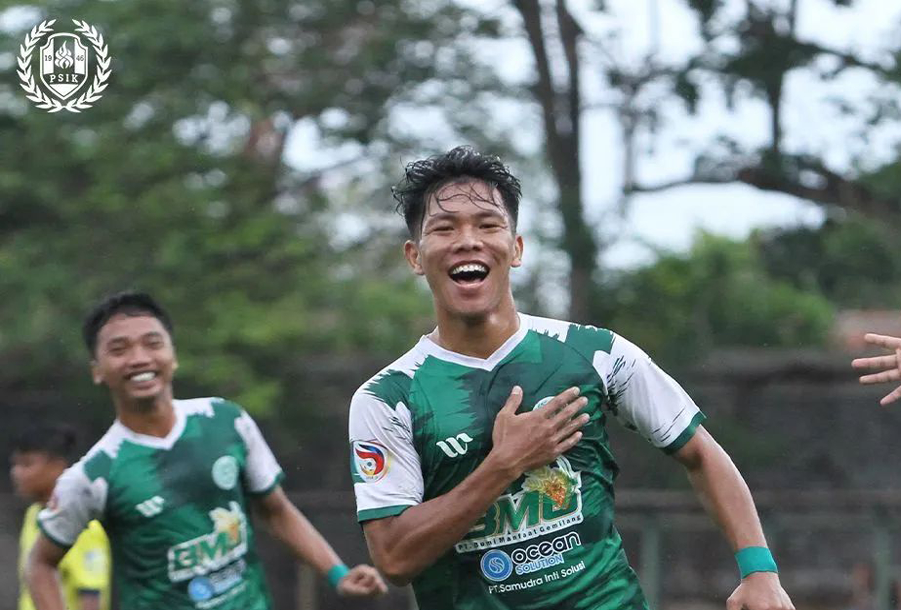 Pemain PSIK Klaten merayakan golnya di laga lanjutan Liga 3 2023. (INSTAGRAM PSIK Klaten)