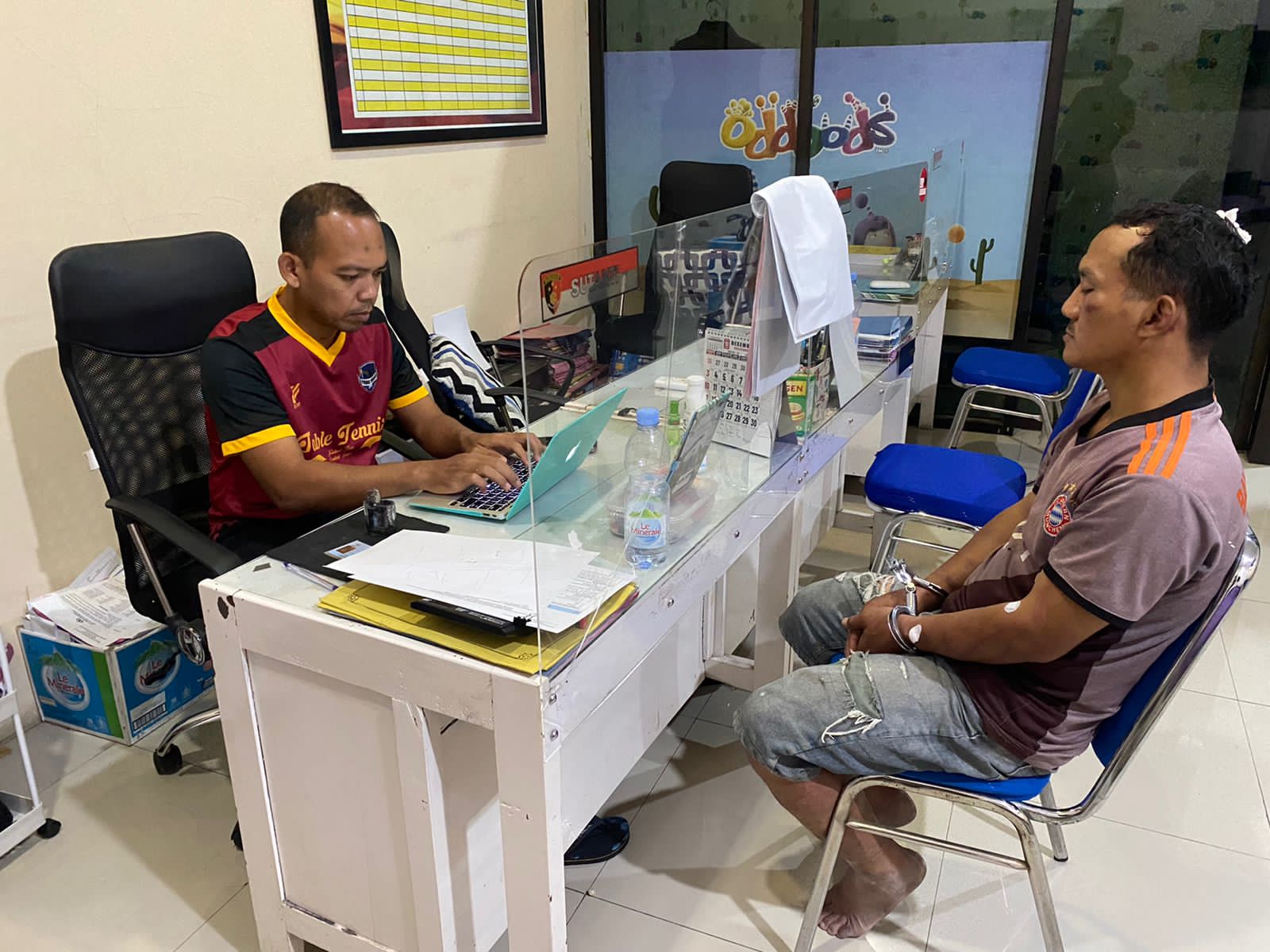 Pelaku pencurian sepeda motor di Terminal Penggung, Boyolali Kota diperiksa di Mapolres Boyolali.