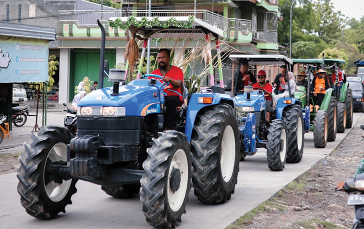 SINYAL BAHAYA: Festival Pertanian di Kecamatan Mondokan, beberapa waktu lalu. Hasil sensus pertanian BPS, jumlah petani Sragen periode 2013-2023 menurun.