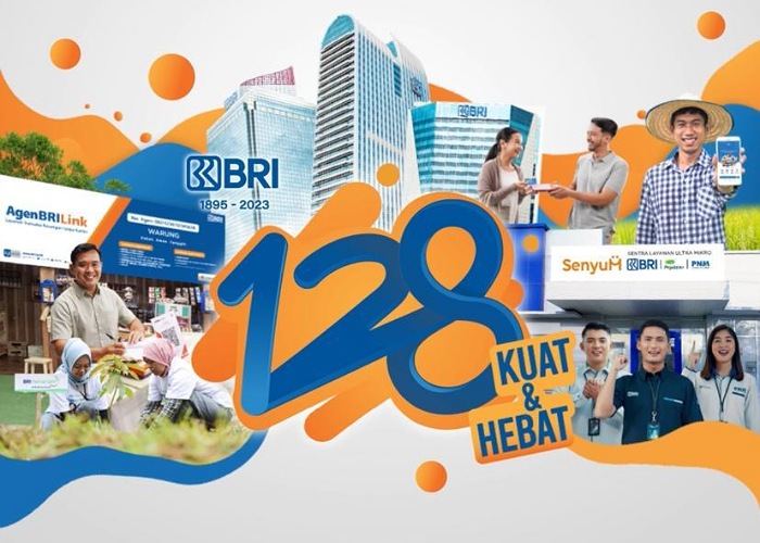 Tema "Kuat dan Hebat" yang diusung BRI di HUT ke-128.