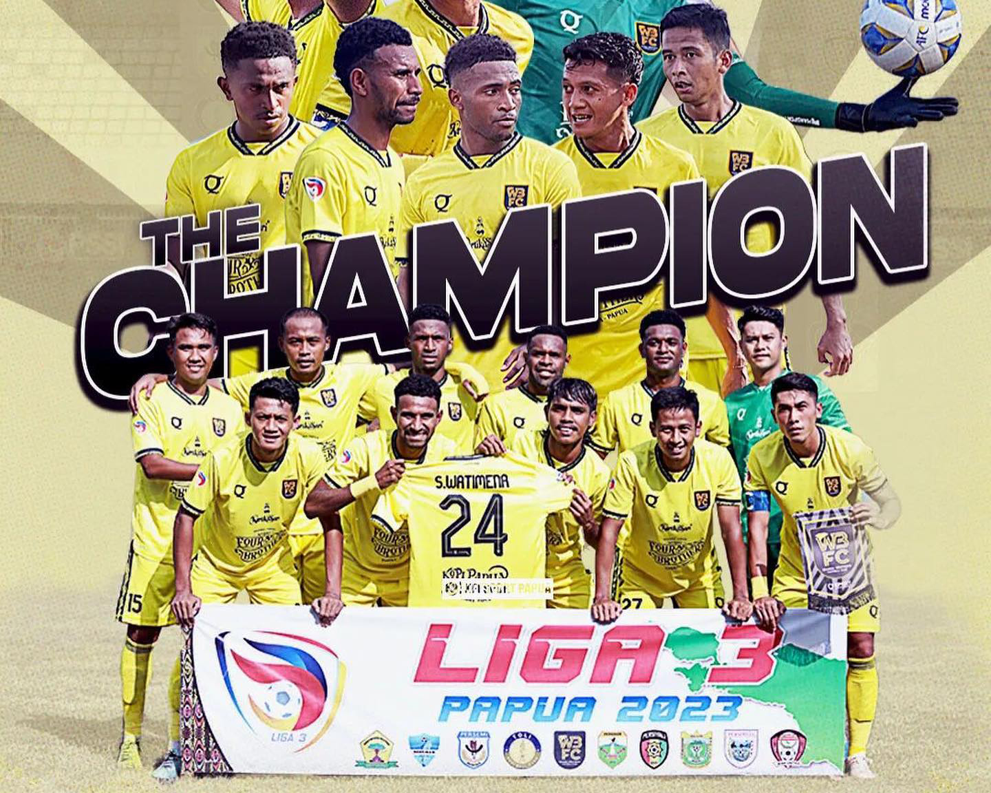 Waanal Brothers FC Timika berhasil keluar sebagai juara kompetisi Liga 3 2023 Zona Papua. (INSTAGRAM M. WAHYU)