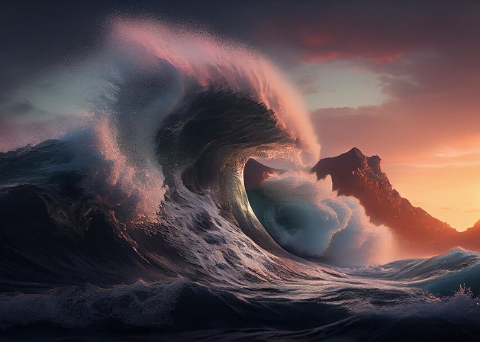 Ilustrasi tsunami.