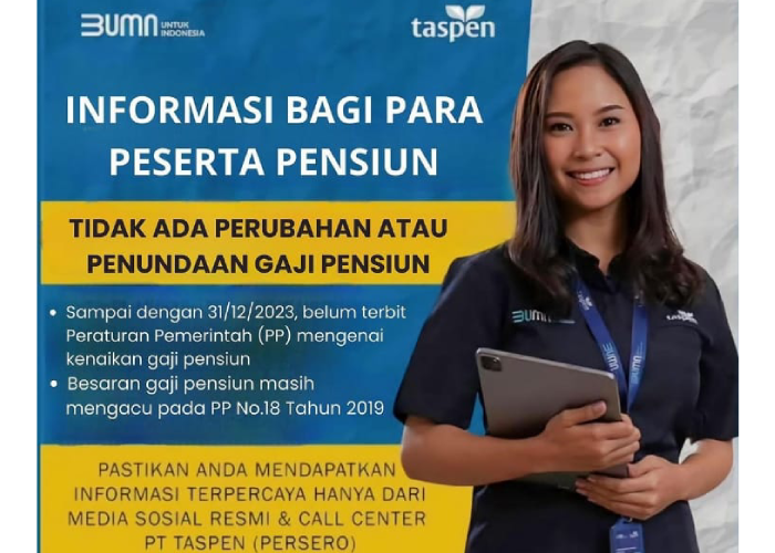 Pengumuman dari Taspen untuk para pensiunan.