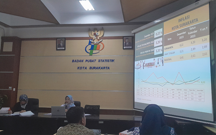 PEMAPARAN: Press rilis soal inflasi Kantor BPS Solo, Selasa (2/1).