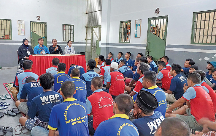 KPU Boyolali menggelar sosialisasi pemilu di Rutan Kelas II B Boyolali, Kamis (11/1).