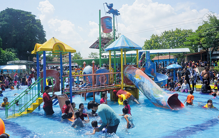 SUMBER PAD: Umbul Pelem di Desa Wunut, Kecamatan Tulung menjadi destinasi wisata air pilihan utama pengunjung di Kabupaten Klaten.