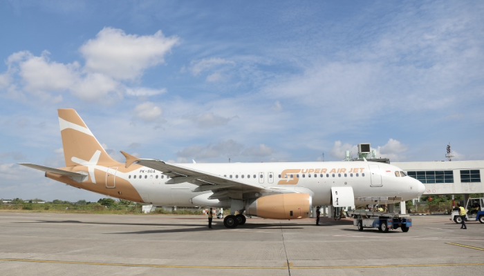 Maspakai Super AIr Jet yang akan melayani penerbangan rute Solo-Bali melalui Bandara Adi Soemarmo.