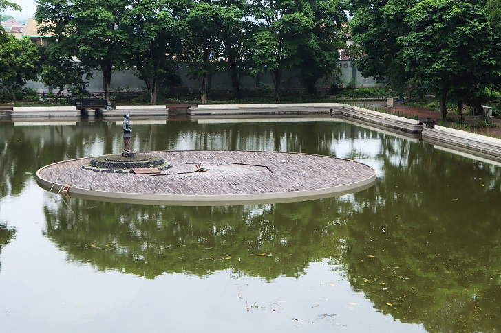 Wujud kolam Taman Balekambang usai revitalisasi.