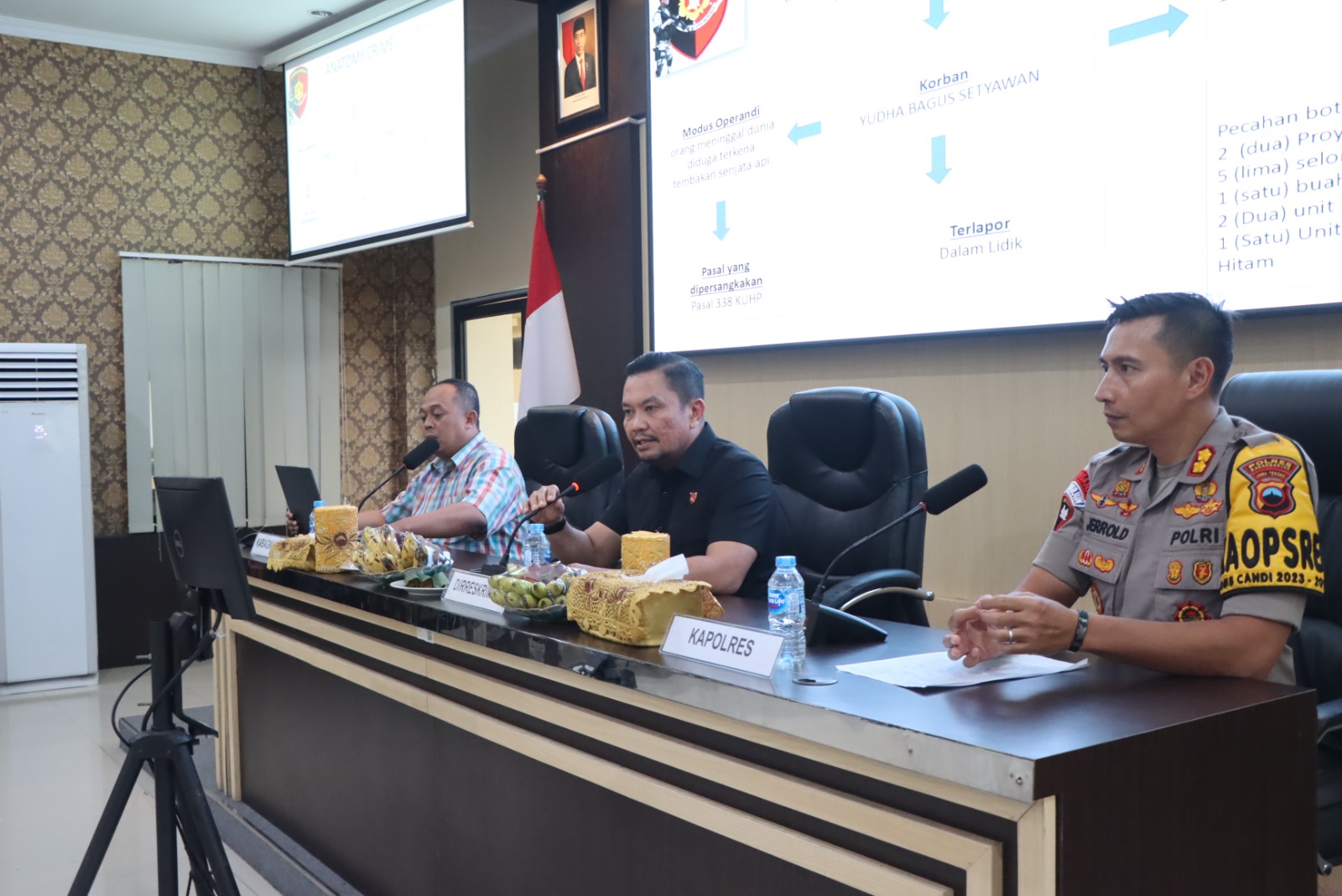 Polisi beri keterangan pers terkait penanganan kasus penembakan di arena judi sabung ayam yang tewaskan warga Boyolali.