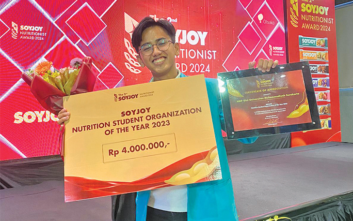 BERPRESTASI: Saminur Fauzan, mahasiswa UMS raih gelar Top 1 SOYJOY Nutritionist Award 2024.