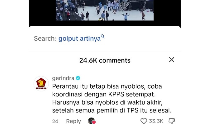 Postingan di media sosial yang ditunjukkan para mahasiswa saat mendatangi TPS di Kelurahan Jebres, Solo dan mendadak minta masuk DPTb tanpa mengurus persyaratan.