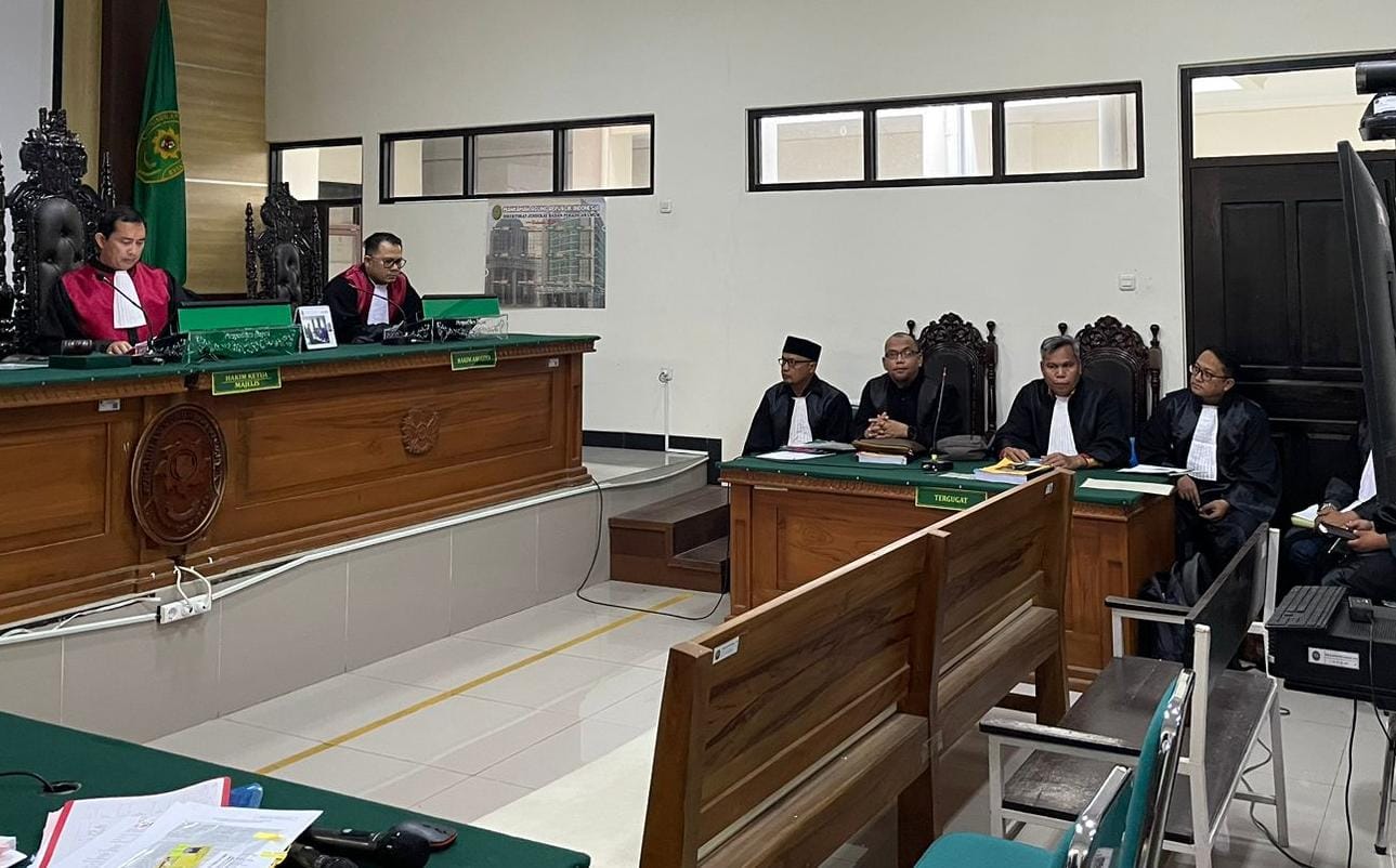 Proses sidang pembacaan tuntutan pada terdakwa oknum guru PPPK Ngargoyoso yang menjadi tim sukses salah satu parpol.