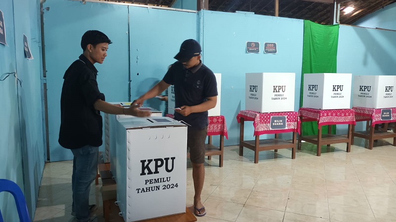 Partisipasi pemilih pada PSU di dua TPS Desa Kadireso, Kecamatan Teras, Kabupaten Boyolali diklaim tetap tingga, Jumat (23/2/2024).