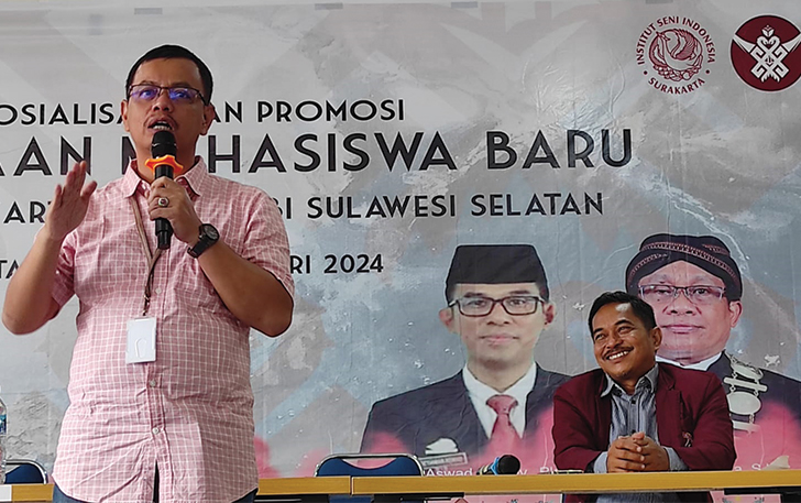 PEMAPARAN: PSDKU ISI Solo embrio ISBI Sulsel sosialisasi SPMB di Gedung Perpusda Takalar, Kamis (29/2/2024).