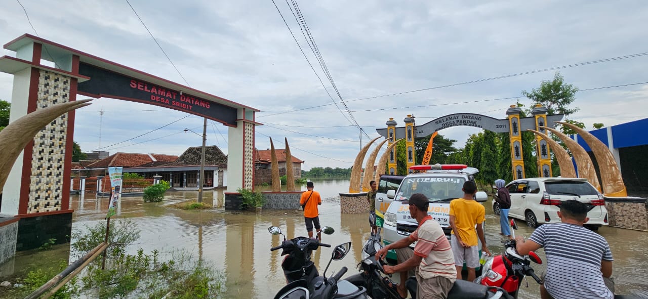 Banjir merendam Desa Sribit, Kecamatan Sidoharjo, Kabupaten Sragen, Minggu (10/3/2024)