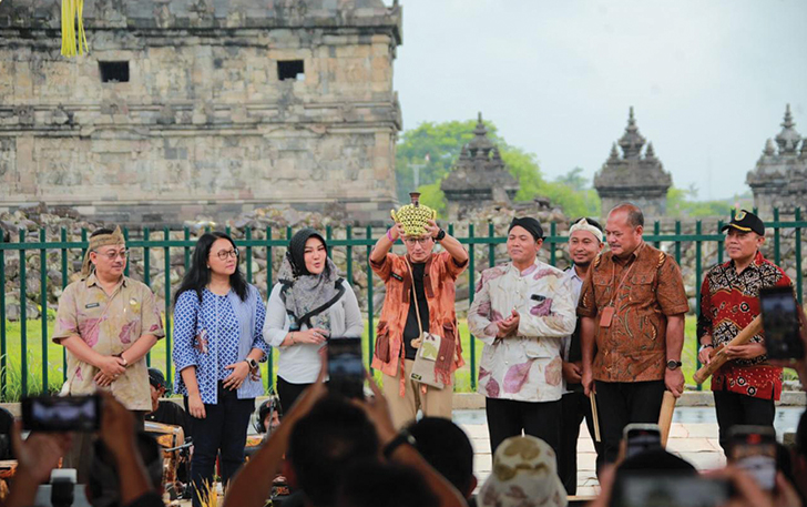 KEHORMATAN: Peluncuran Anugerah Desa Wisata Indonesia (ADWI) 2024 di Desa Wisata Bugisan, Kecamatan Prambanan, Klaten, Sabtu (9/3/2024).