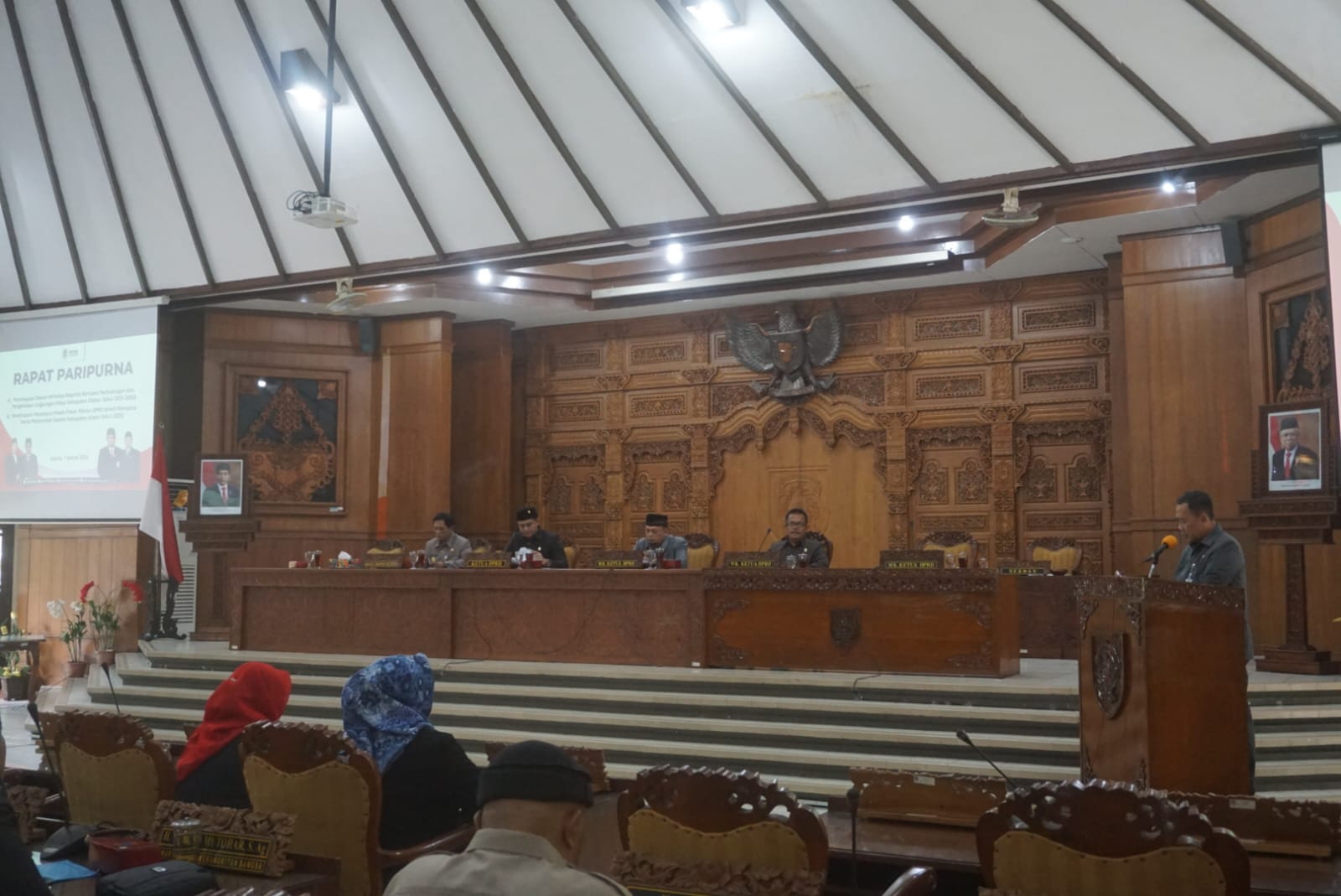 Rapat paripurna dengan agenda persetujuan penetapan pokok-pokok pikiran DPRD Klaten terkait Rencana Kerja Pemerintah Daerah (RKPD) Tahun 2025, Kamis (7/3/2024).