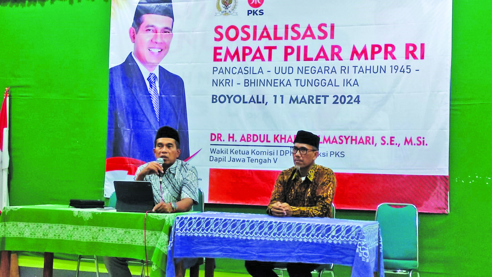 Wakil Ketua Komisi I DPR RI DR. Abdul Kharis Al Masyhari menggelar sosialisasi 4 Pilar Kehidupan Berbangsa dan Bernegara di Boyolali.
