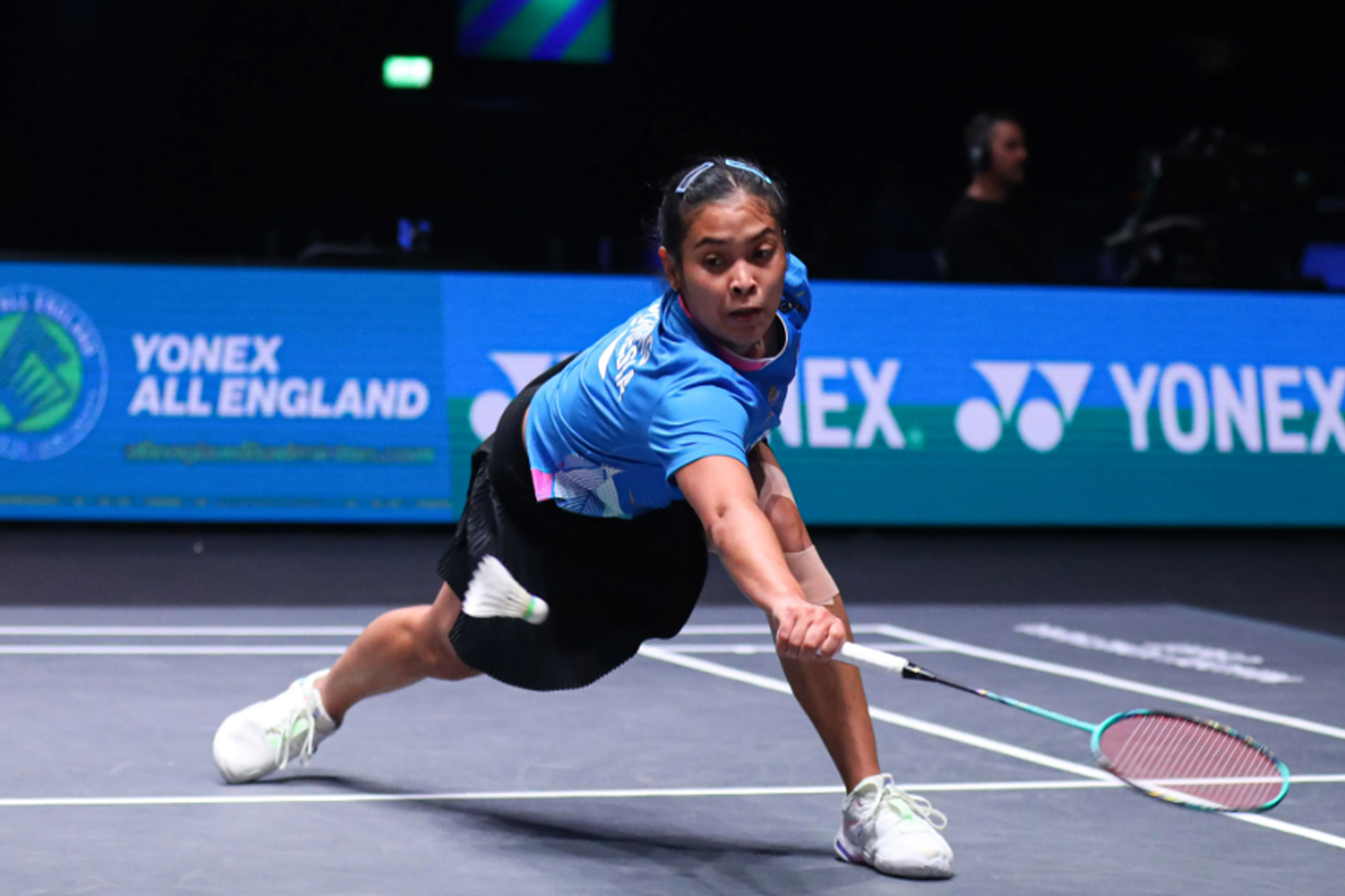 Gregoria Mariska terjun di ajang Yonex  All England Open Badminton Championships 2024 di Utilita Arena, Birmingham, Inggris.
