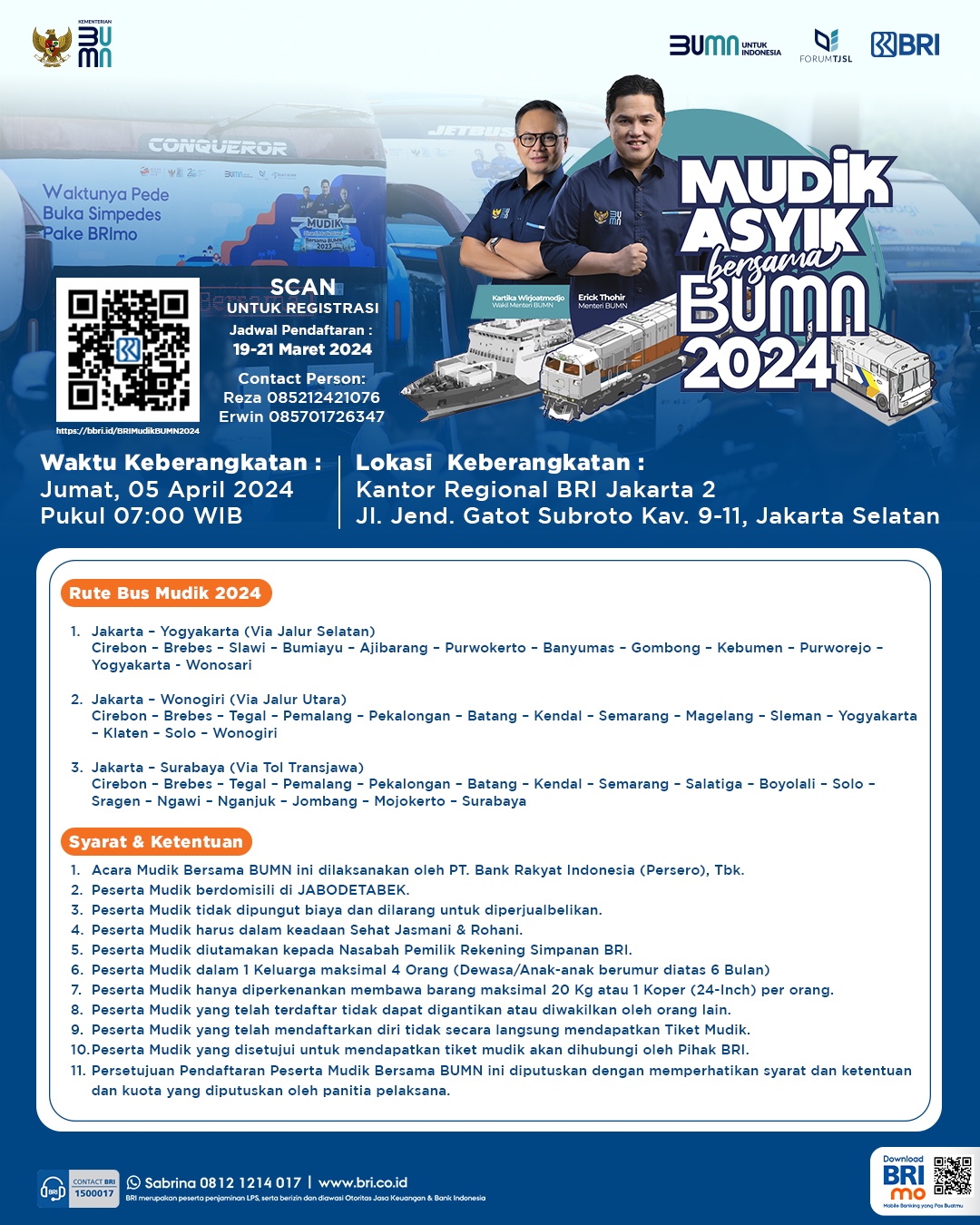 Syarat dan ketentuan ikut Mudik Asyik BUMN 2024.