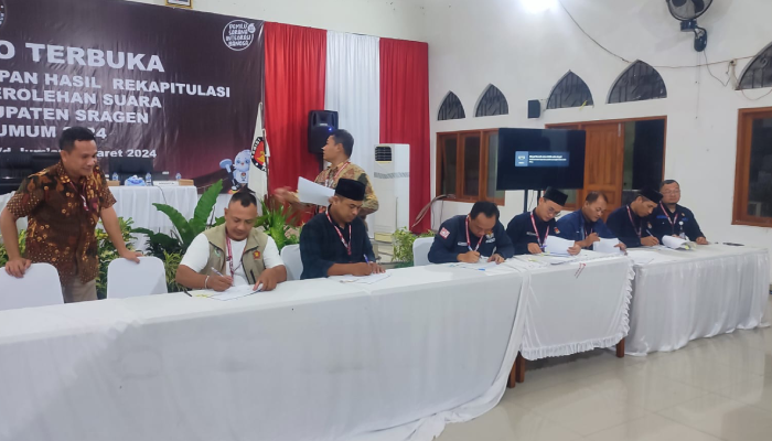 Ilustrasi rapat pleno terbuka KPU Sragen.