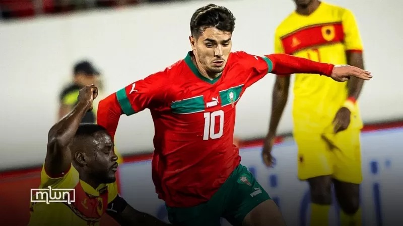 Potret Brahim Diaz saat tampil debut bersama Timnas Maroko.