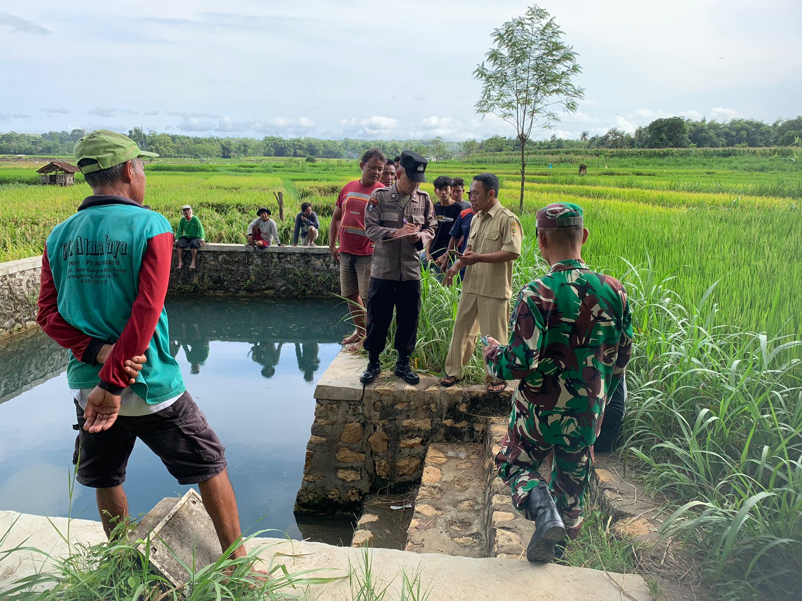 Kolam sumber air di Desa Sambiroto, Kecamatan Pracimantoro, Kabupaten Wonogiri, tempat kejadian perkara pelajar tenggelam, Senin (25/3/2024).