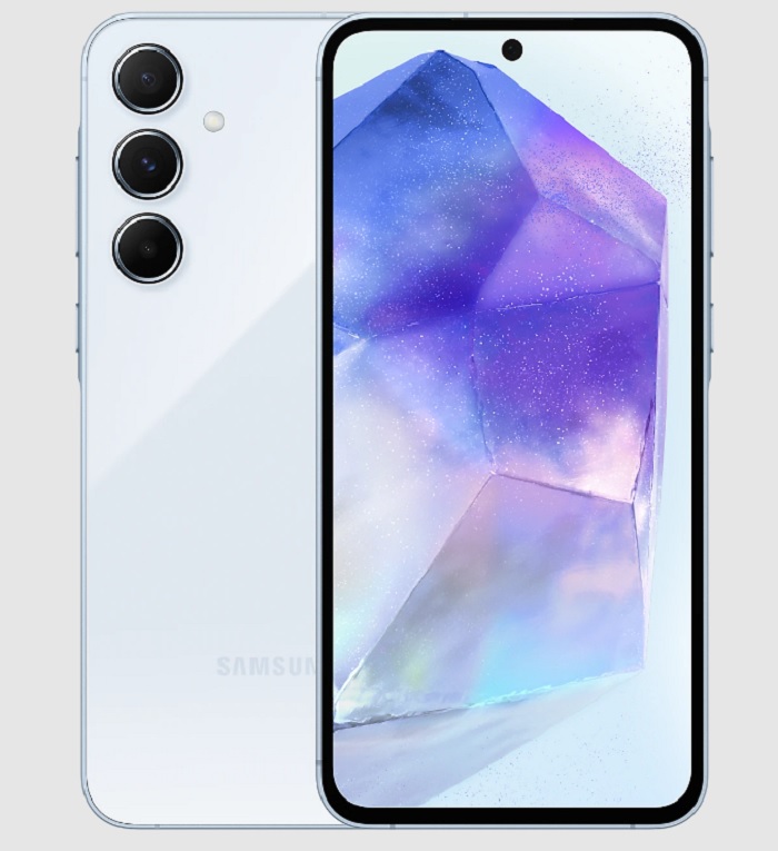 Samsung A55 dibekali chipset Exynos 1480, GPU AMD, sensor kamera utama 50MP, fast charging 25W, dan desain metal premium.