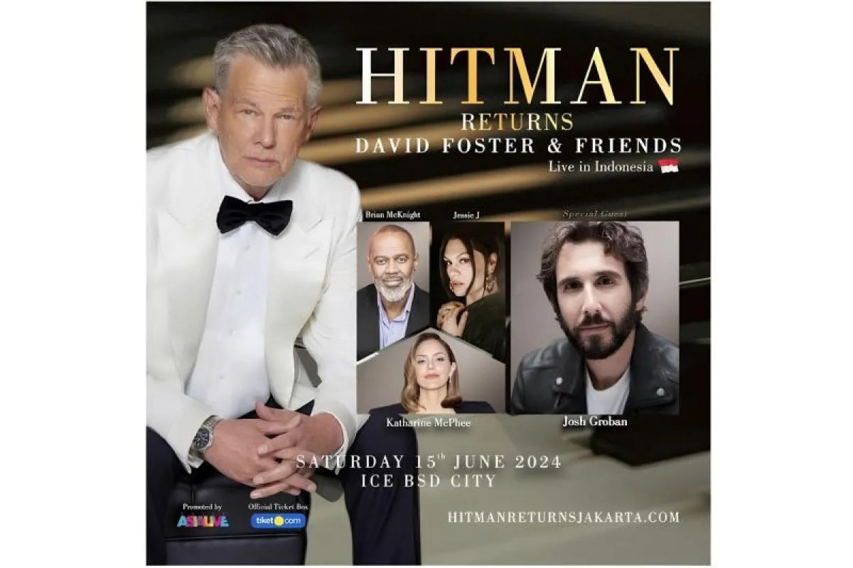 Poster konser Hitman Returns: David Foster & Friends Live In Indonesia 2024.