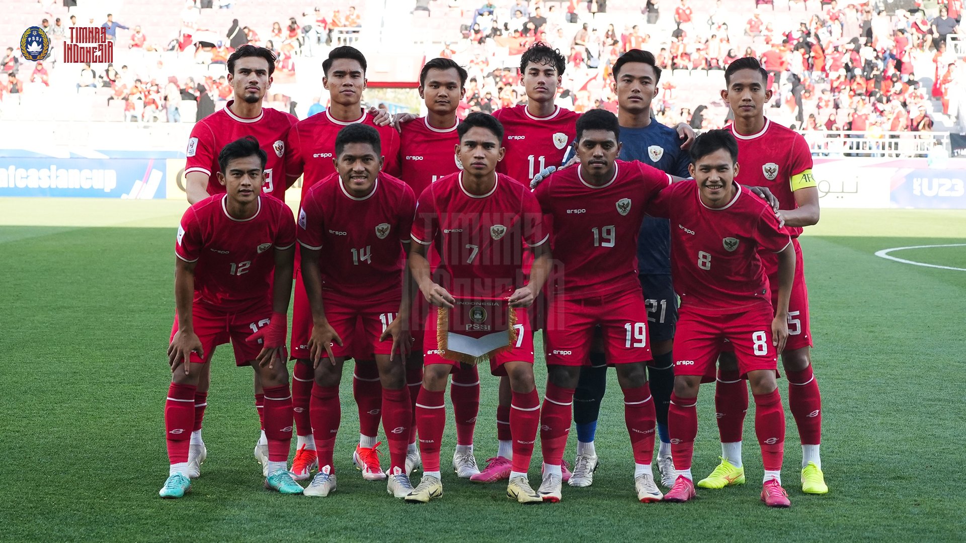 Skuad Timnas Indonesia U-23 di ajang Piala Asia U-23 2024 di Qatar.