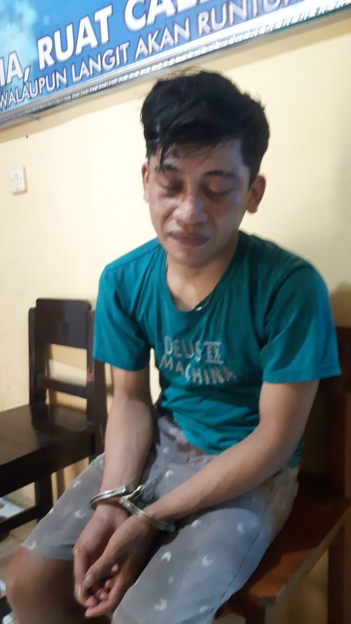 Pelaku pencurian sepeda motor di Ngepos, Desa Jetak, Kecamatan Sidoharjo, Sragen yang berhasil ditangkap. (Ahmad Khairudin/Radar Solo)