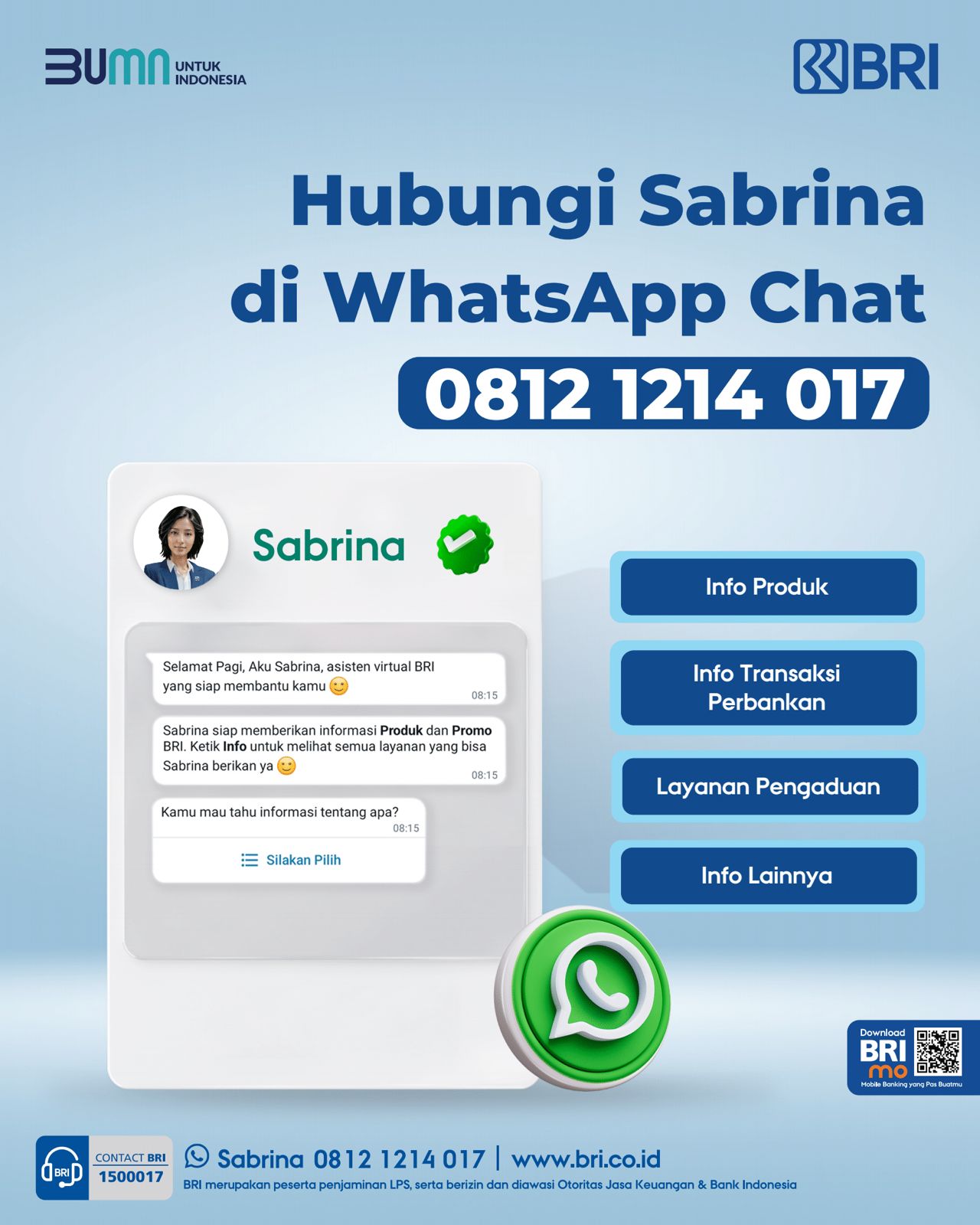 Ilustrasi Aplikasi Sabrina dari BRI.