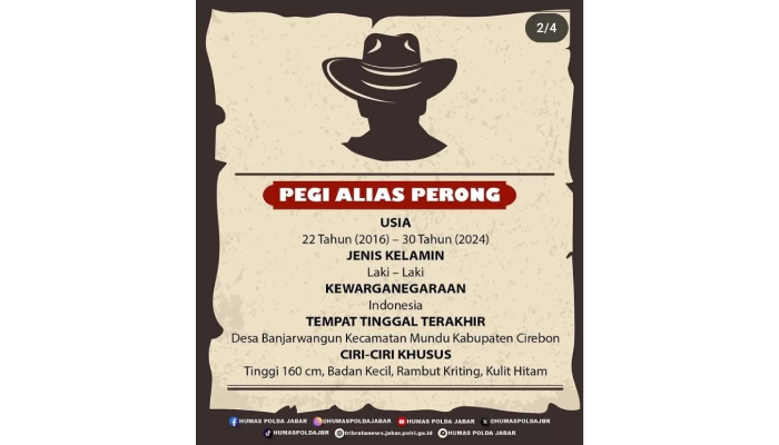Polda Jabar merilis ciri-ciri tiga pelaku pembunuhan terhadap Vina Cirebon yang masih DPO.
