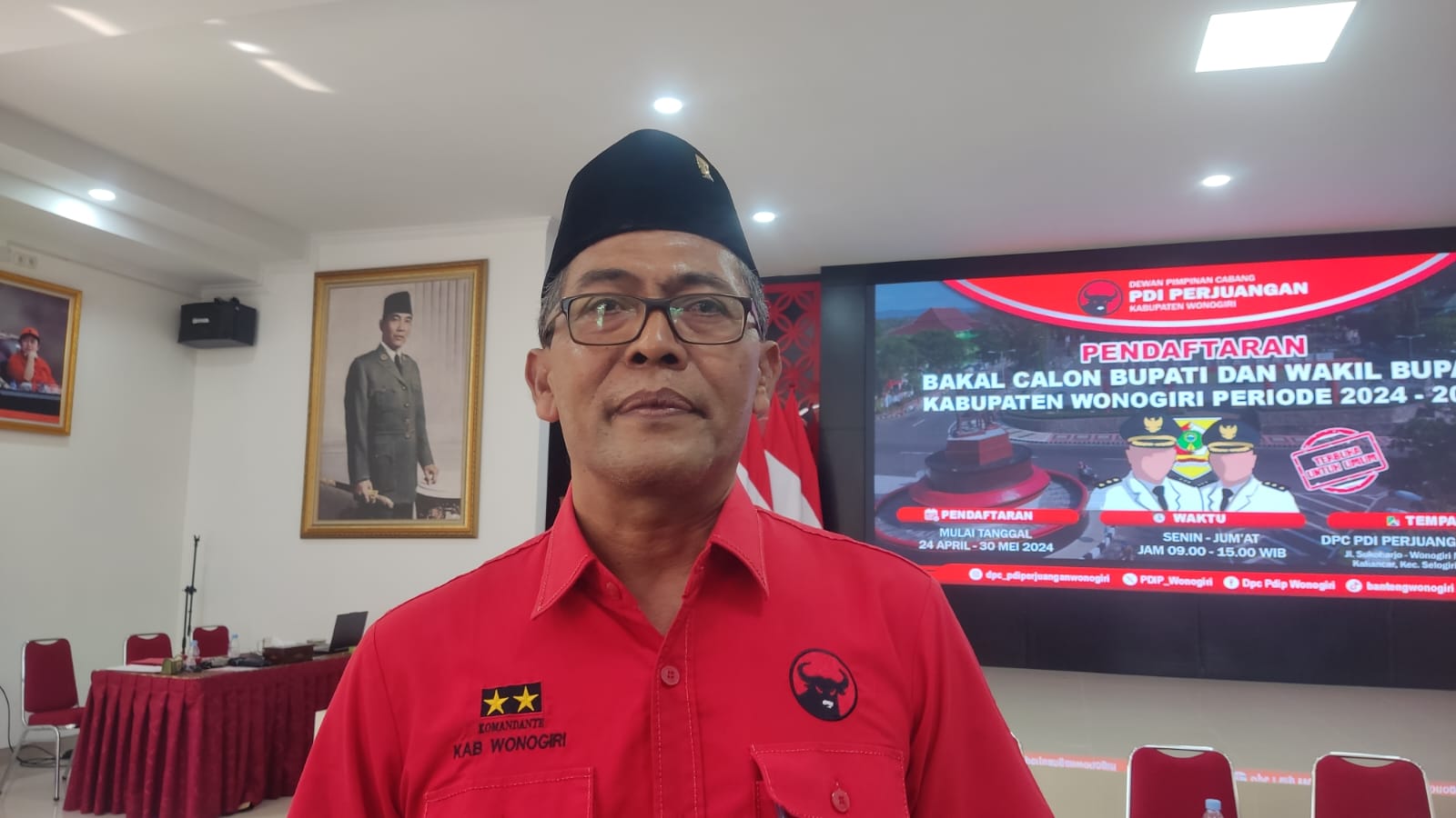 Ketua Bapilu DPC PDI Perjuangan Wonogiri Catur Winarko.