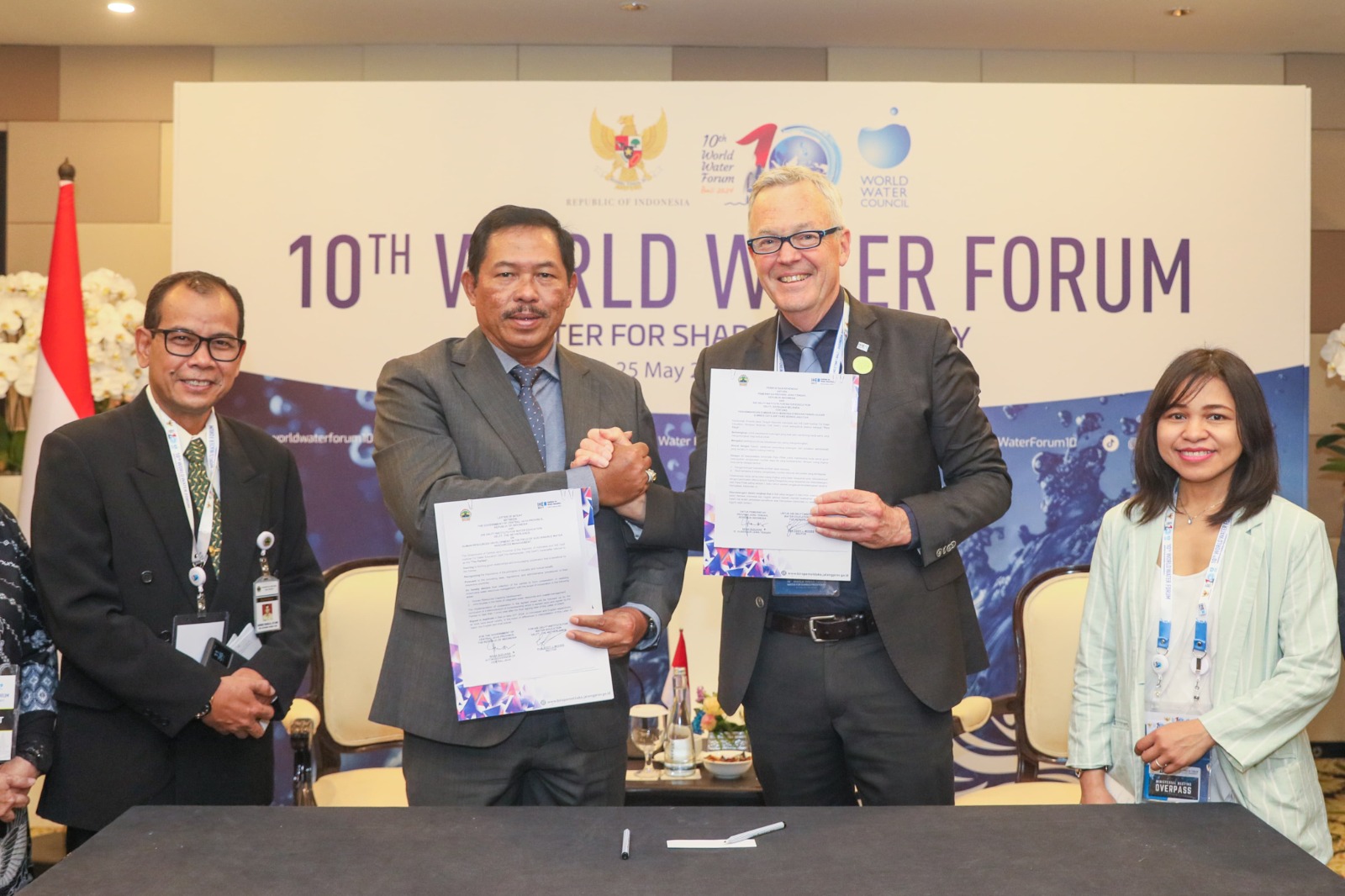 Pj Gubernur Jateng Nana Sudjana dan Rektor UNESCO-IHE Institute For Water Education Netherlands  Eddy Moors sepakat kerja sama.